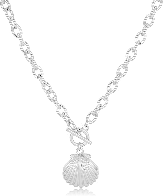 White Puka Shell Necklace for Men, Seashell Necklaces with Clam Chip Beads for Women, Beach Pooka VSCO Choker, Hawaiian Heishi Puca Surfer Chokers, Beachy Pooka Beaded Summer Necklace XL-015