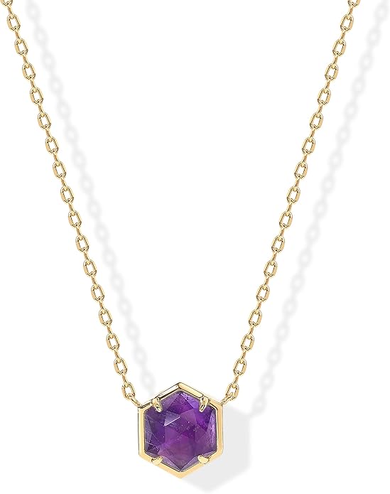 925 Sterling Silver chain Plated Gemstone Pendant Necklace | Dainty Chain Necklaces for Women | Amethyst, Onyx, Green Fluorite, Labradorite, Pearl, Rose Quartz, Agate, Sodalite, Turquoise Gemstone Pendants XL-025