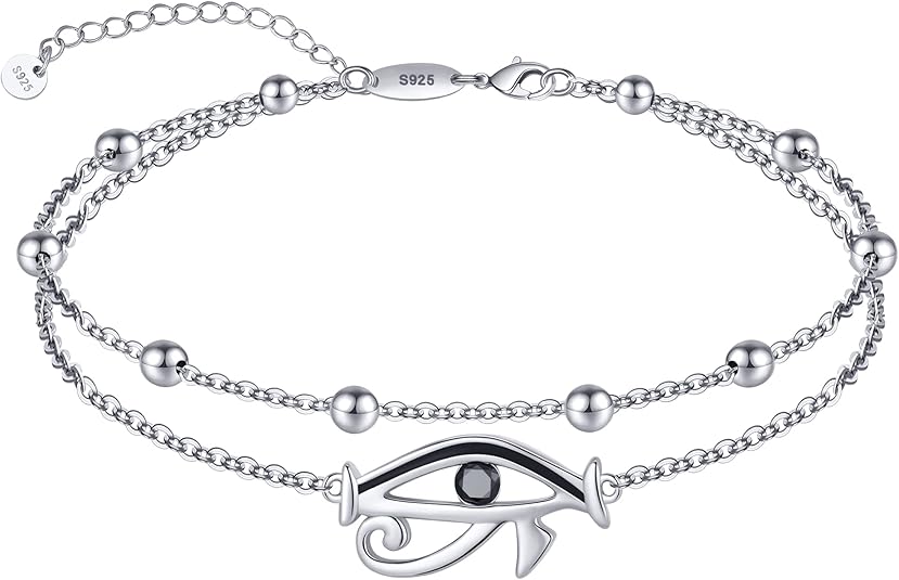 Dainty Anklets S925 Sterling Silver Summer Layered Anklet Bracelet Adjustable Multilayer Beach Anklet Bracelet Foot Jewelry for Women 10-11 Inches JL-020