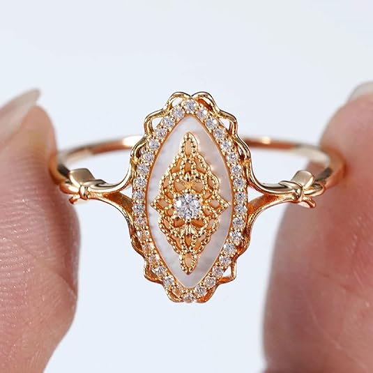 Simple Wave Lace Ring Women's Personalized Vintage Court Style Ring, Gold Rings for Women,Promise Rings for Her JZ-035