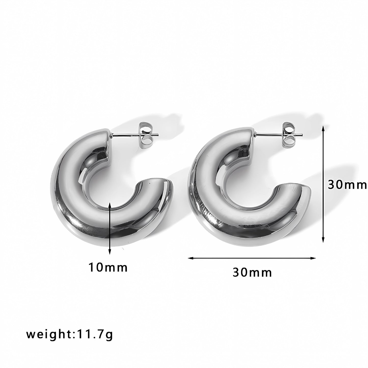 Gold Hoop Earrings Chunky Earrings Geometric Earrings Teardrop Earrings Bamboo Earrings EH-051Polished Earrings Vintage Earrings Statement Earrings Fashion Jewelry RH-051