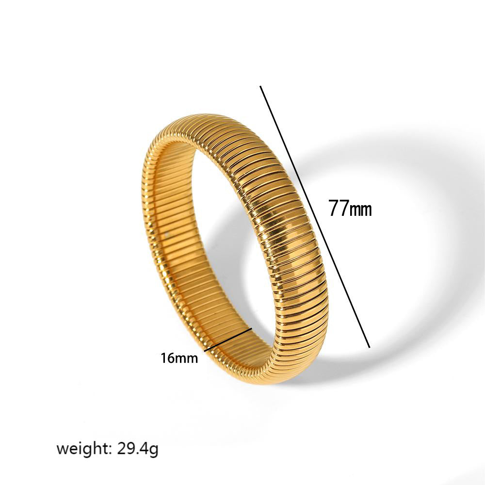 Ribbed open cuff bracelets with silver and gold finishes SL-052