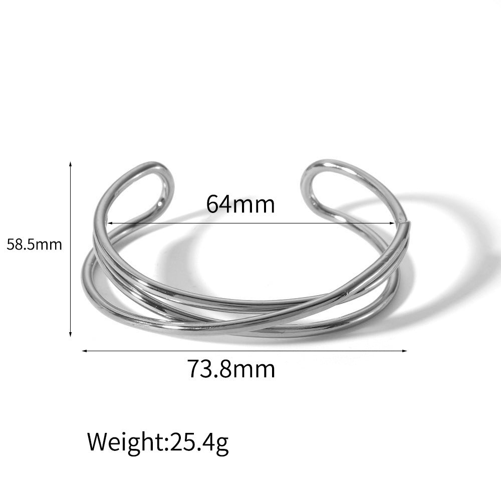 Multi-style gold-toned fashion bracelet set with knot/oval/criss-cross designs, multi-size options, tarnish-resistant metal and stackable function SL-053