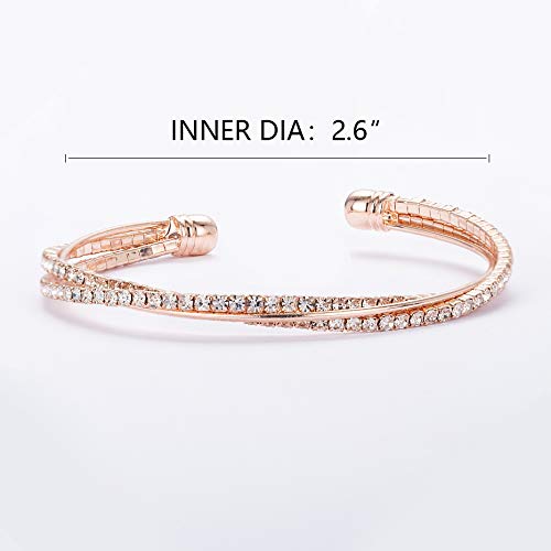 Valentine Day Gift Rhinestone Cuff Bracelet Bangle Sparkly Cute Bridesmaid Wedding jewelry gifts SH-032