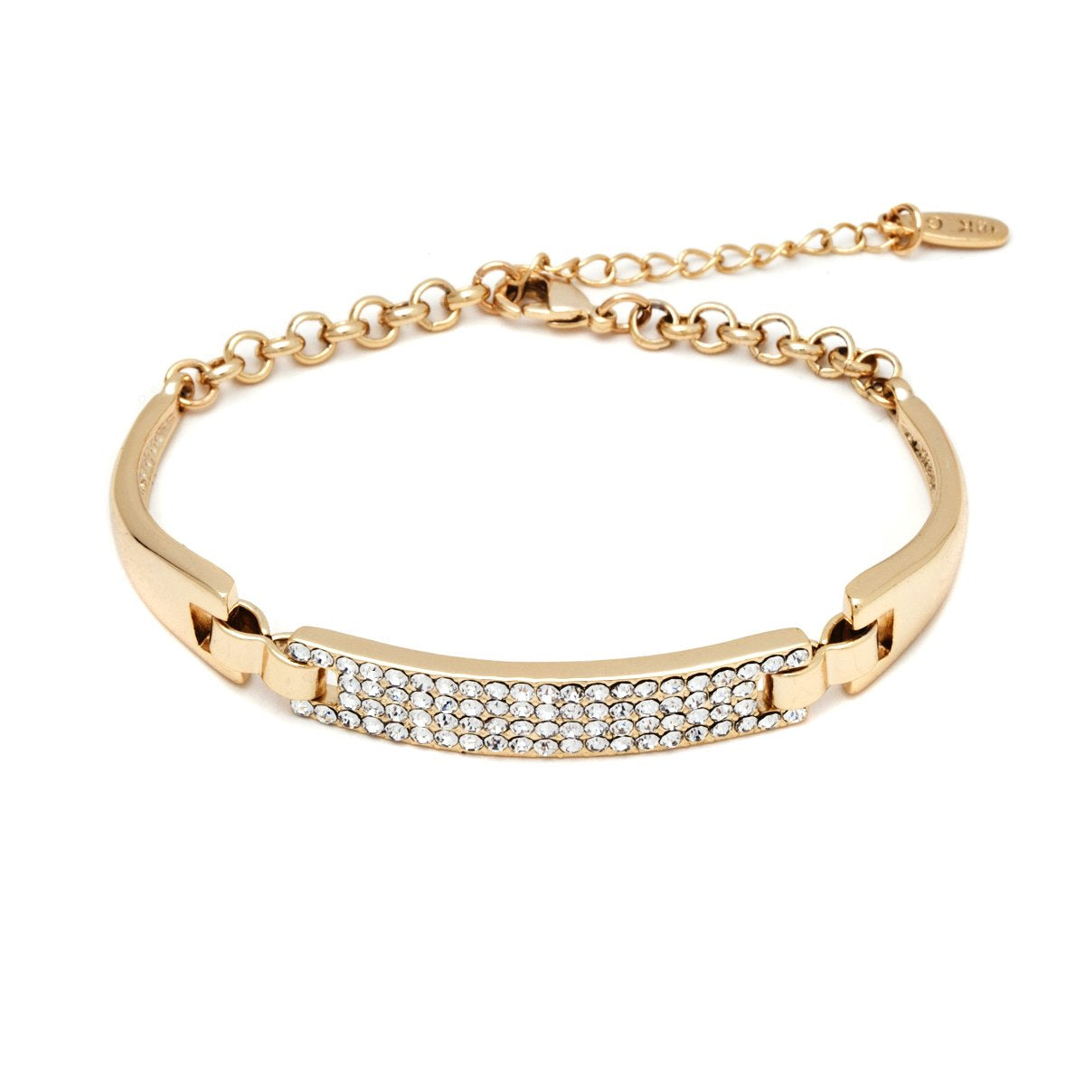 18K Gold Plated Crystal ID Bracelet18K Gold Plated Crystal ID Bracelet SL-036