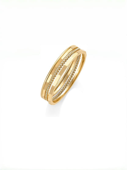 14K Gold Plated Four Pieces Thin Rings Set for Women | 4 Dainty Stacking Rings Pack | Minimalist Stackable Bands JZ-059