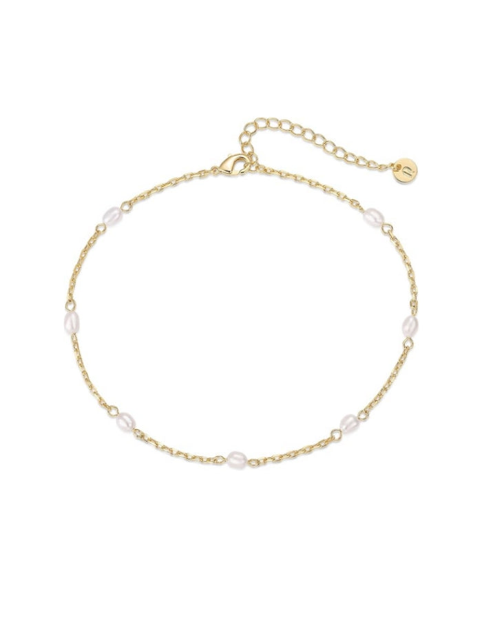 Gold Plated Charm Link Chain Anklets for Women | Dainty Cubic Zirconia Boho Dot Evil Eye Star Station Solitaire Pearl Beaded Festival Adjustable Gold Anklets JL-011