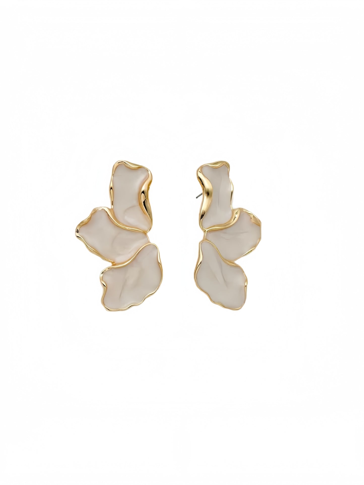Irregular Petal Earring For Women Stainless Steel Unique Statement Dangle Earrings Trendy Jewelry Gift EH-045