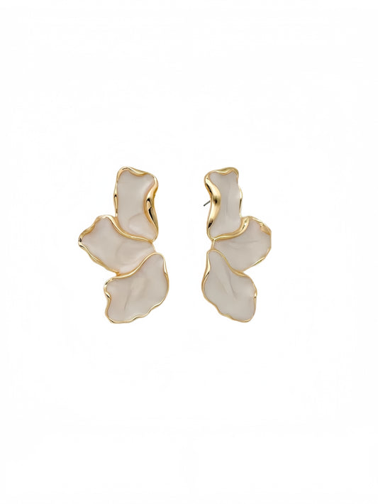 Irregular Petal Earring For Women Stainless Steel Unique Statement Dangle Earrings Trendy Jewelry Gift EH-045
