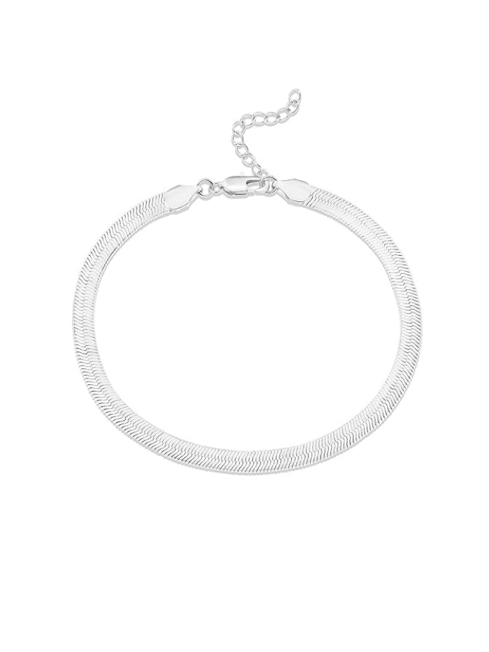 14K-18K Gold Plated Charm Link Flat Gold Anklets for Women | Beaded Paperclip Snake Chain Jewelry Anklets JL-017