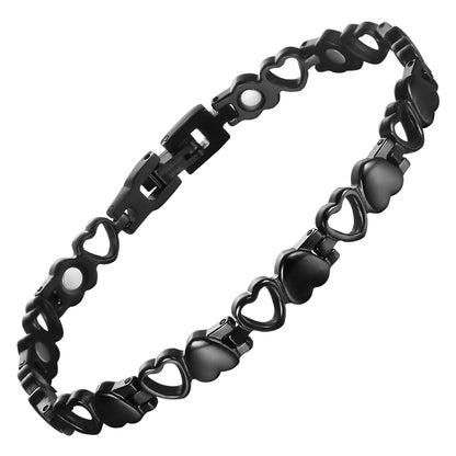 Magnetic Bracelet for Women, Titanium Steel Wristband Brazaletes for Pain Relief Solid Pure Copper Jewelry Gift with Adjustable Tool SL-009