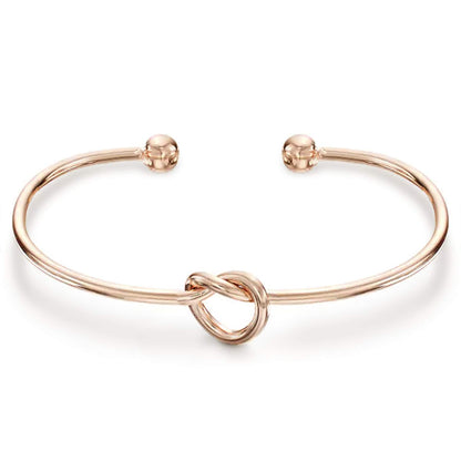 14K Gold Plated Forever Love Knot Infinity Bangle Bracelets for Women | Adjustable Gold Bangle Bracelet for Women SL-024
