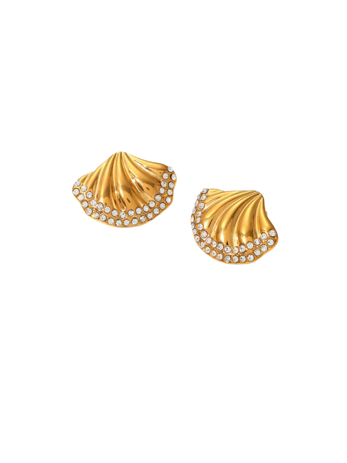 Seashell earrings, gold earrings, silver earrings, alloy earrings, rhinestone earrings, statement earrings, stylish earrings, vacation earrings, daily wear earrings, high - quality earrings EH-060