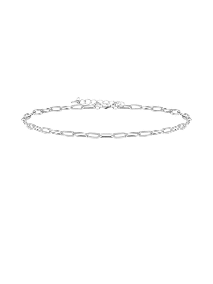 14K-18K Gold Plated Charm Link Flat Gold Anklets for Women Paperclip Snake Chain Jewelry Anklets JL-019