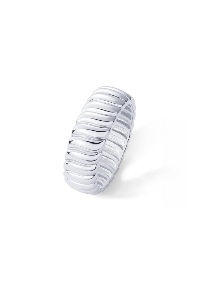 14K Gold Plated Chunky Statement Ring | Chunky Stackable Wide Band for Women JZ-050