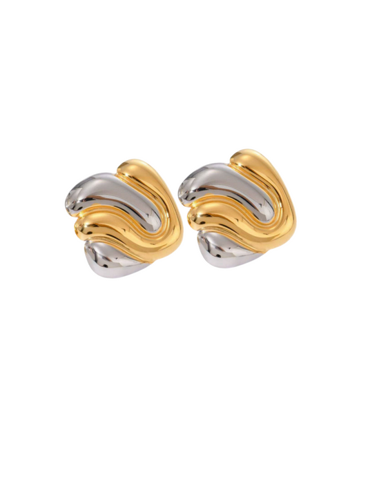 Vintage, color - block, metal, earrings, retro, modern, unique design, quality material, versatile, stylish EH-062