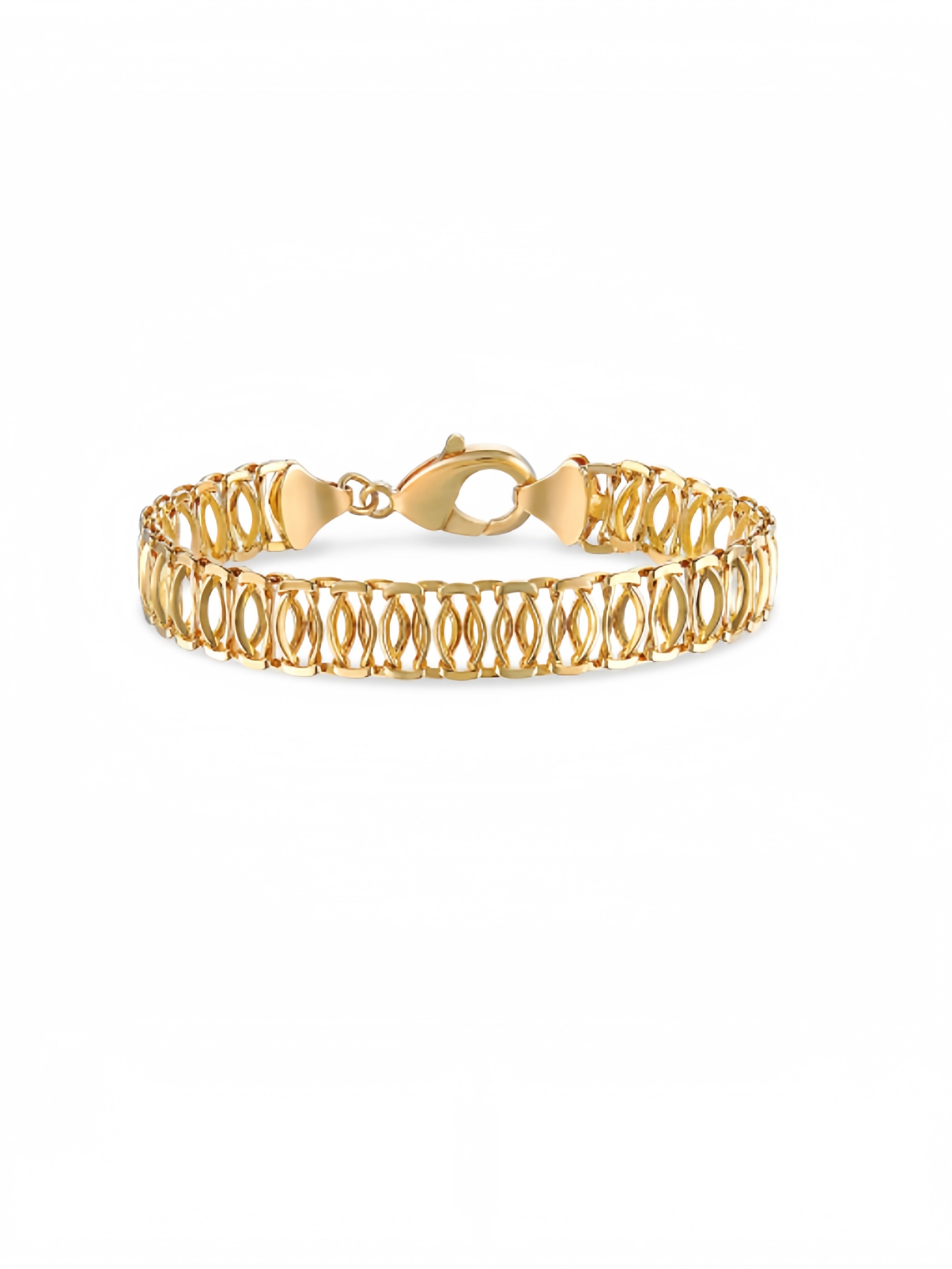 18K Gold Plated Mesh Bracelet for Women, 7.5 Inches 9mm wide SL-033