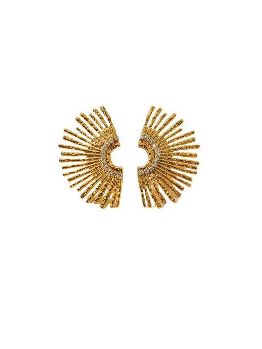 Radial earrings, gold earrings, silver earrings, alloy earrings, statement earrings, stylish earrings, party earrings, daily wear earrings, high - quality earrings, fast - shipping earrings EH-059