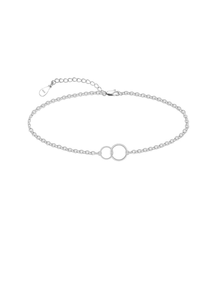 925 Sterling Silver Ankle Bracelet Multilayer Anklets for Women Satellite, Star, Cross, Circle, Butterfly, Teardrop, Oval Disk Layered Anklet Beach Jewelry JL-023