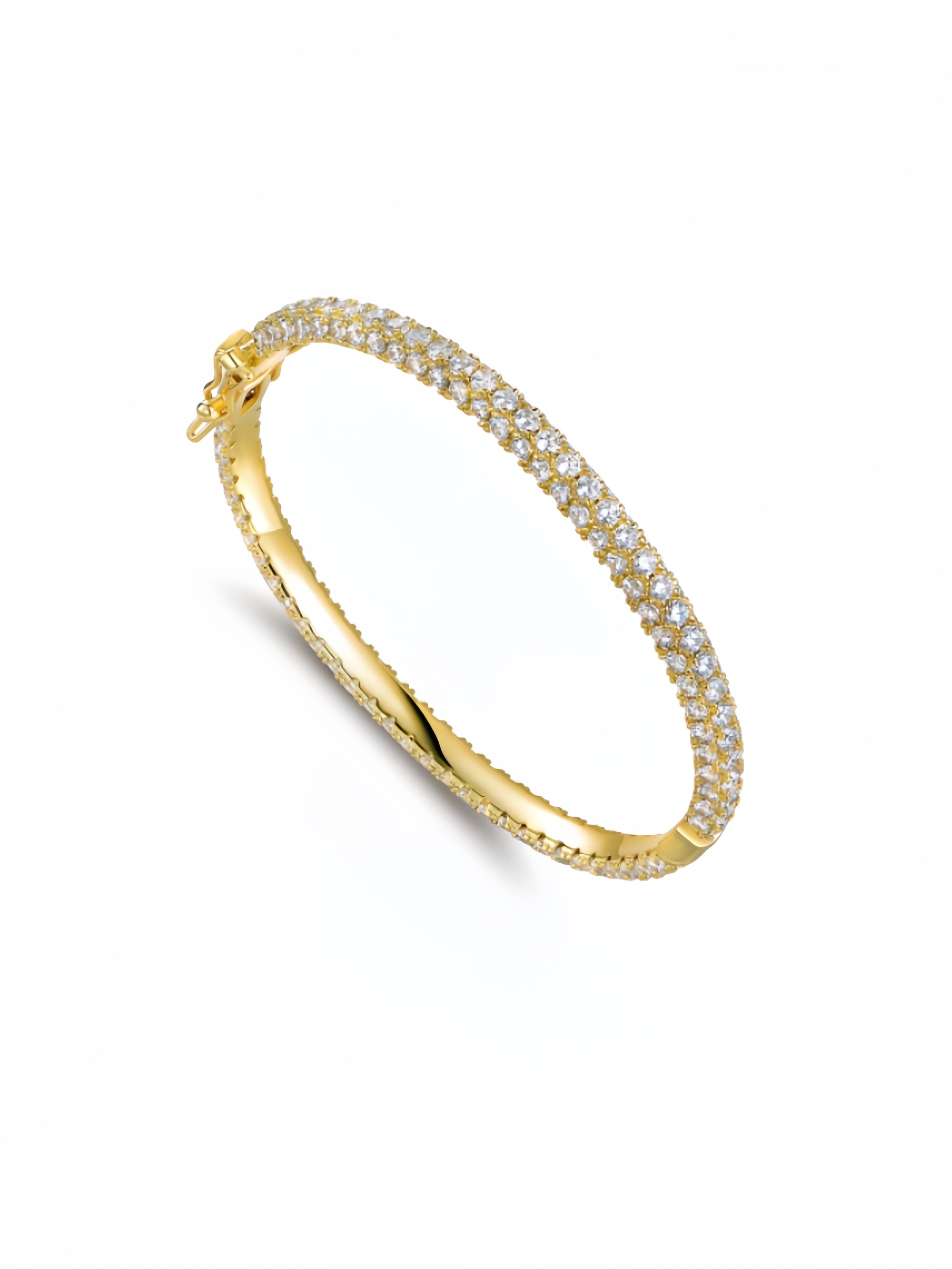 18K Gold Plated Crystal Bling Eternity Bangle Bracelet SL-031