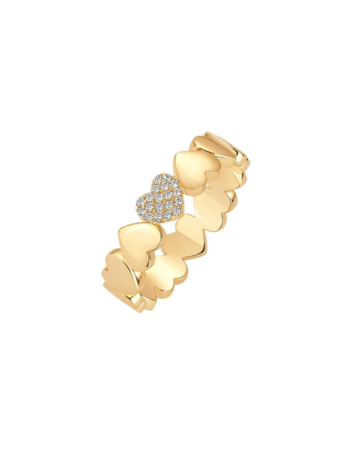 14K Gold Plated Heart Stackable Rings for Women JZ-044