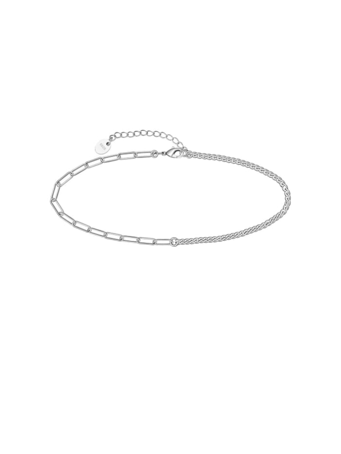 925 Sterling Silver Ankle Bracelet Multilayer Anklets for Women Satellite, Star, Cross, Circle, Butterfly, Teardrop, Oval Disk Layered Anklet Beach Jewelry JL-026