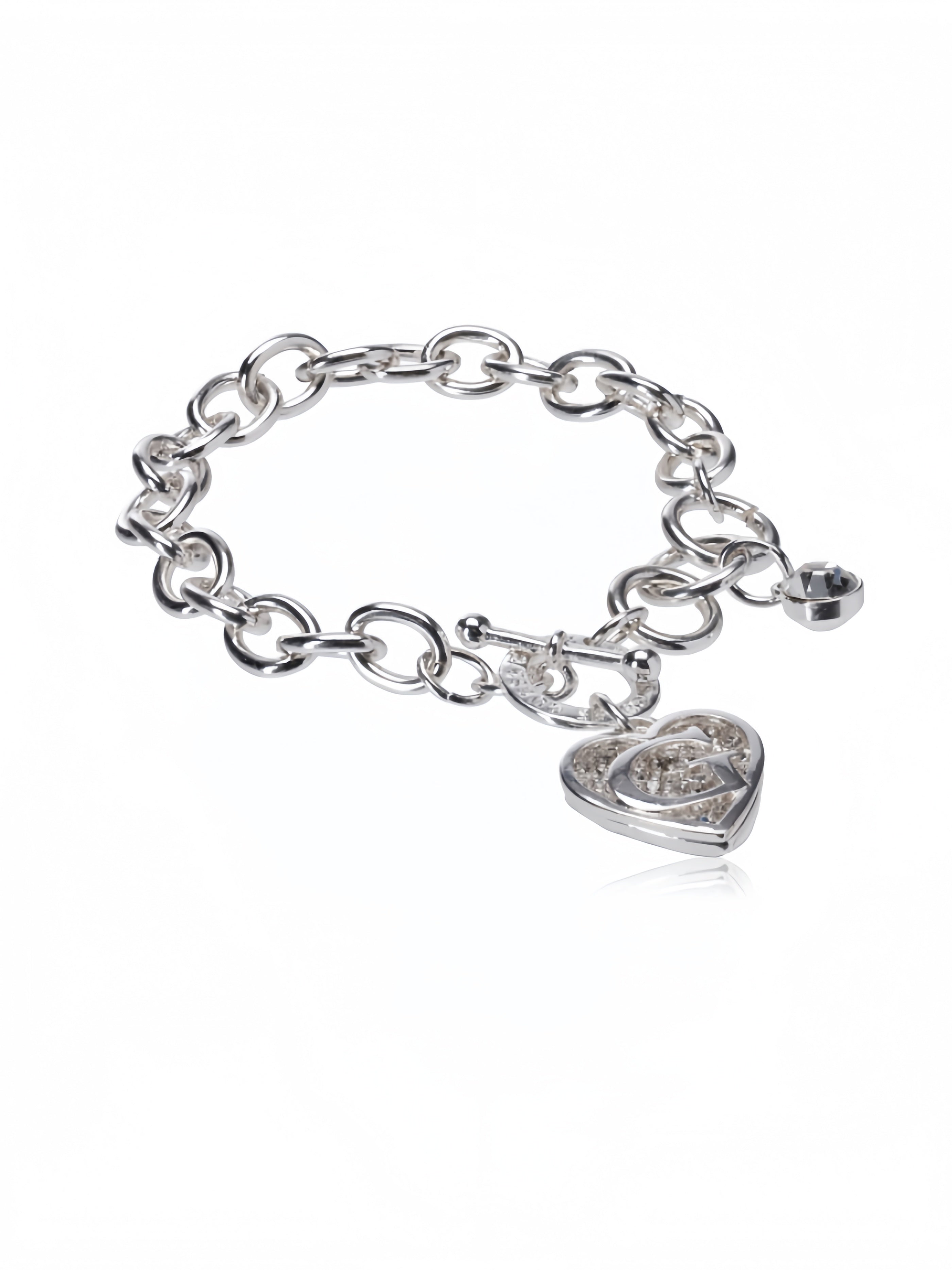 Toggle Chain Bracelet with Logo Heart Link Charm Bracelet SL-028
