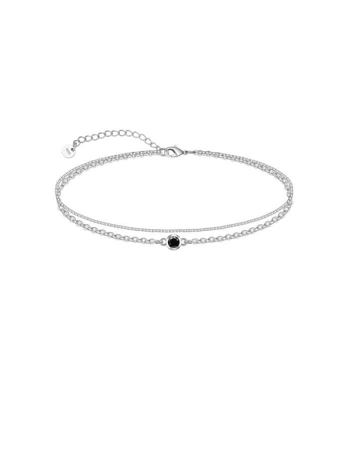925 Sterling Silver Ankle Bracelet Multilayer Anklets for Women Satellite, Star, Cross, Circle, Butterfly, Teardrop, Oval Disk Layered Anklet Beach Jewelry JL-027