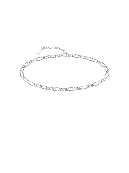 925 Sterling Silver Ankle Bracelet Multilayer Anklets for Women Satellite, Star, Cross, Circle, Butterfly, Teardrop, Oval Disk Layered Anklet Beach Jewelry JL-028