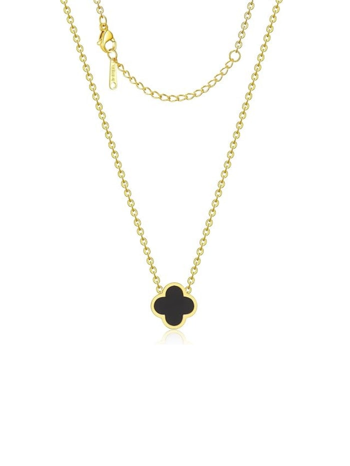 925 Sterling Silver chain 18K Gold Plated Clover Necklace for Women Four Leaf Clover Necklace Flower Lucky Pendant Dainty Jewelry Gifts XL-054