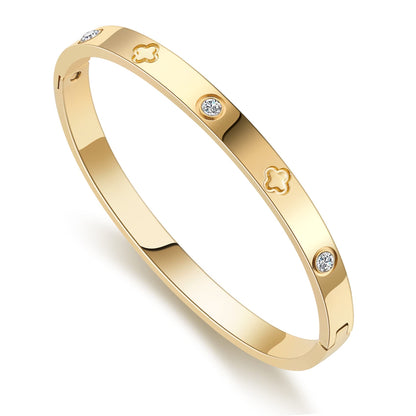 Gold Bracelets for Women Friendship Love Bangle Bracelets Cubic Zirconia Stainless Steel Bracelet Jewelry Birthday Gifts for Women Stocking Stuffers SZ-008