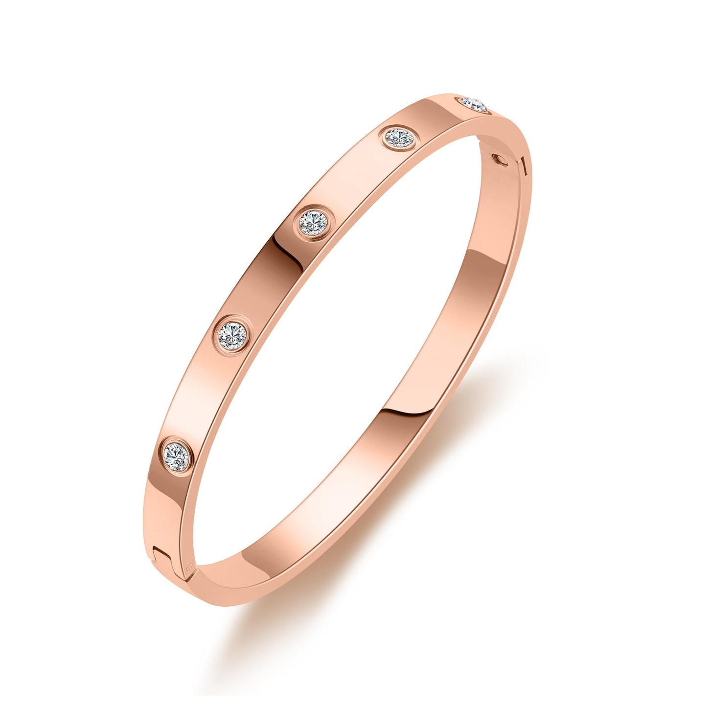Gold Bracelets for Women Friendship Love Bangle Bracelets Cubic Zirconia Stainless Steel Bracelet Jewelry Birthday Gifts for Women Stocking Stuffers SZ-008