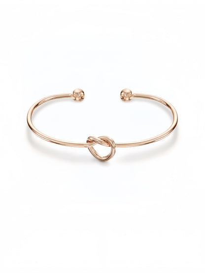 14K Gold Plated Forever Love Knot Infinity Bangle Bracelets for Women | Adjustable Gold Bangle Bracelet for Women SL-024