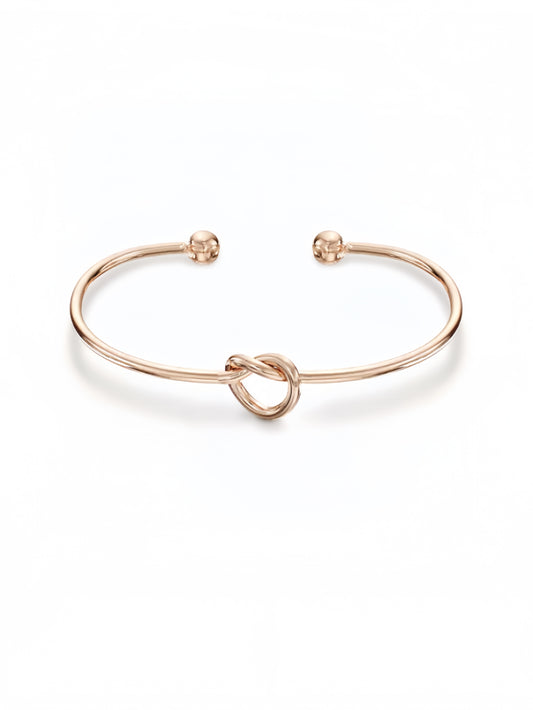 14K Gold Plated Forever Love Knot Infinity Bangle Bracelets for Women | Adjustable Gold Bangle Bracelet for Women SL-024