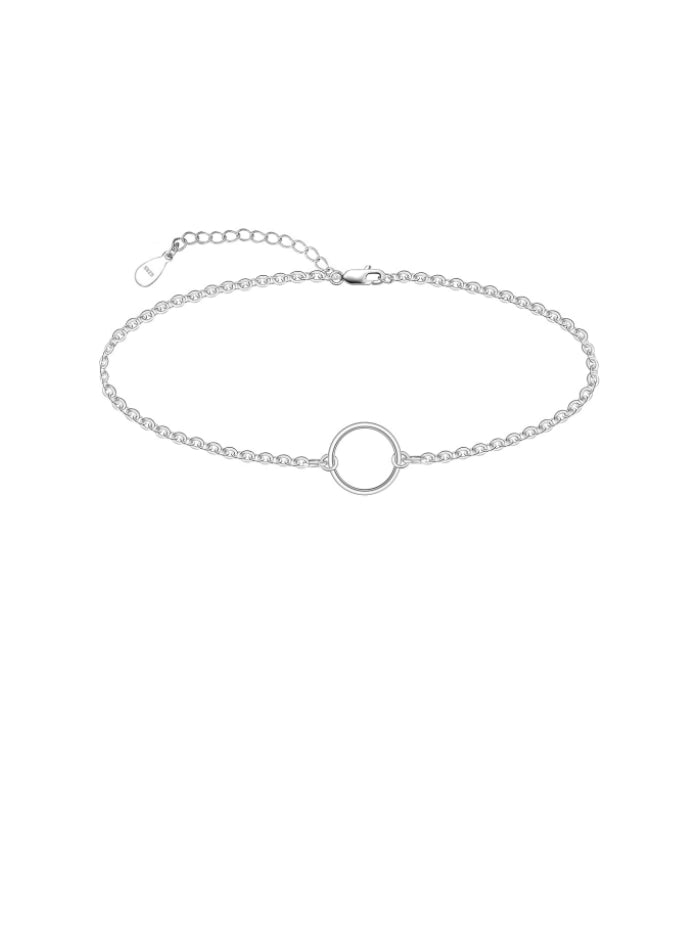 925 Sterling Silver Ankle Bracelet Multilayer Anklets for Women Satellite, Star, Cross, Circle, Butterfly, Teardrop, Oval Disk Layered Anklet Beach Jewelry JL-032