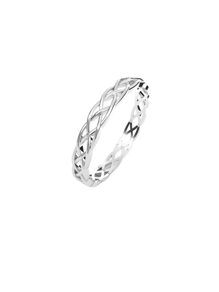 925 Sterling Silver Celtic Knot Eternity Band Ring JZ-032