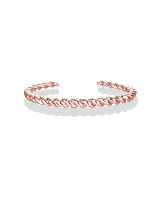 Gold Plated Twisted Chunky Bangle Bracelet | 14K Gold Plated | Lightweight Everyday Jewelry SL-016