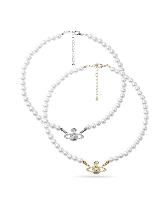 925 Sterling Silver chain  Artificial Pearl Necklace, Pearl Choker Necklace Charm Lady Girlfriend Wedding Birthday Anniversary XL-055