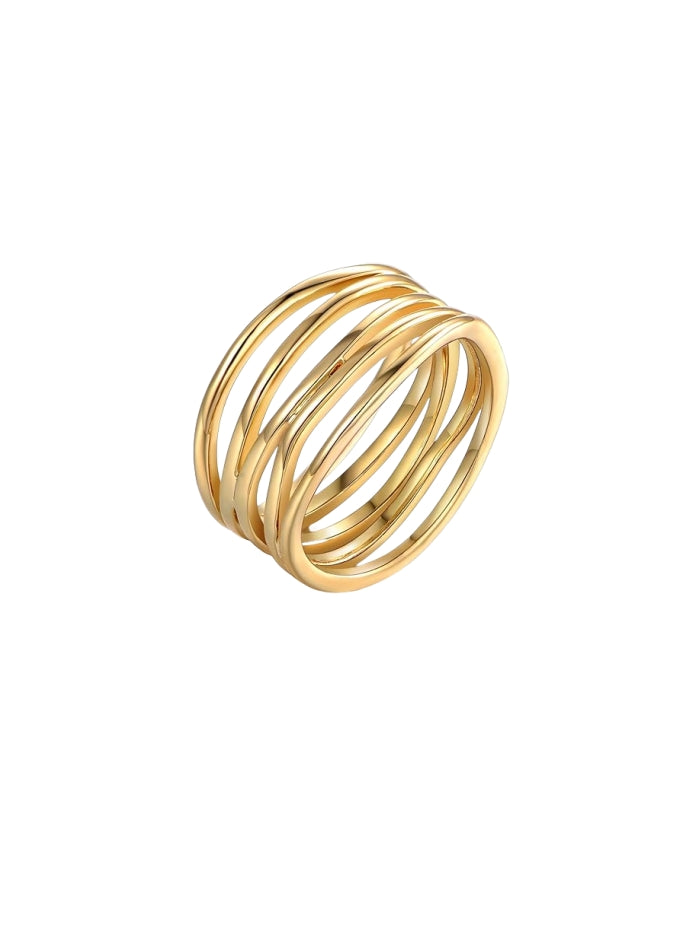 18K Gold Plated Statement Ring For Women, Trendy Statement Ring, Sizes 5-10 JZ-028