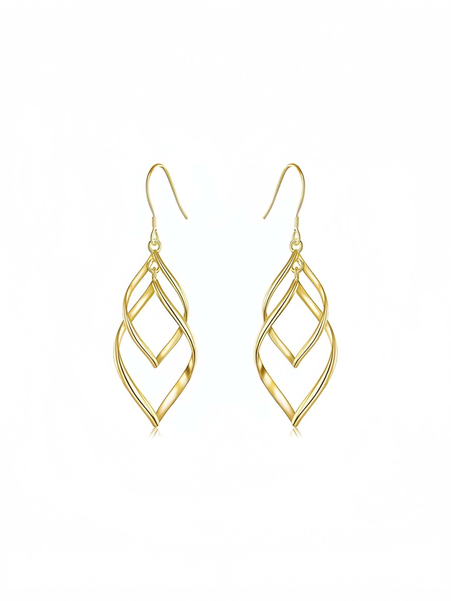 Sterling Silver Dangle Earrings for Women, 14k Gold Plated Double Linear Drop Statement Earrings Anniversary Birthday Gifts for Women EH-017