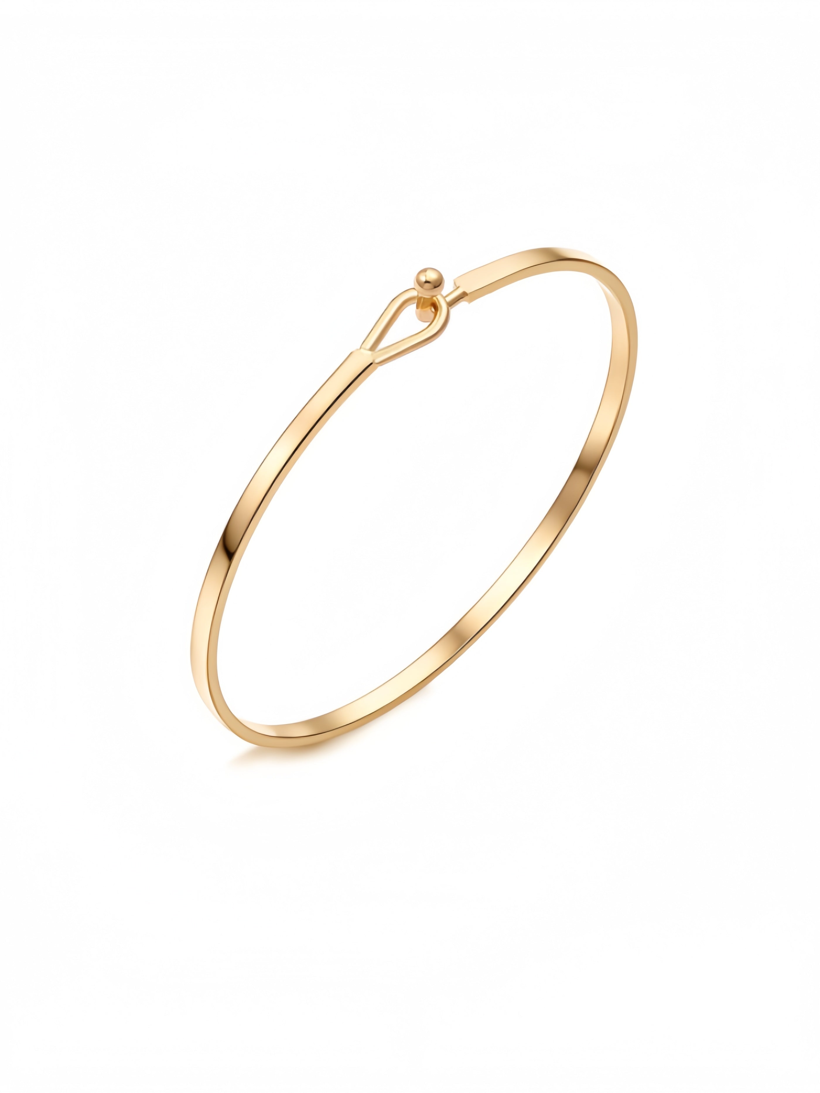 Dainty Gold Bar Bracelet for Women Simple Delicate Thin Cuff Bangle Hook Bracelet 18K Gold Plated Handmade Minimalist Jewelry SL-014
