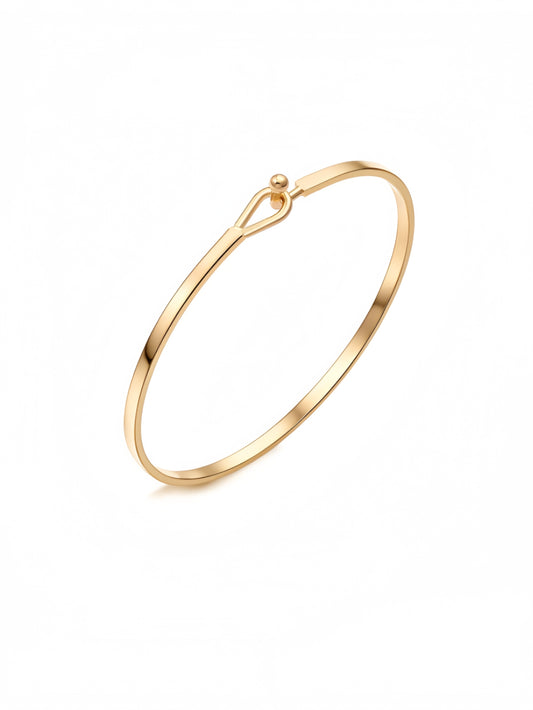 Dainty Gold Bar Bracelet for Women Simple Delicate Thin Cuff Bangle Hook Bracelet 18K Gold Plated Handmade Minimalist Jewelry SL-014
