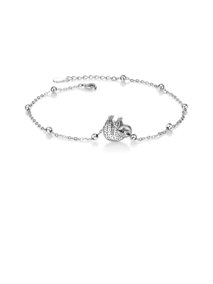 Beads Anklet Sterling Silver Sloth Ankle Bracelets Jewelry for Women Gifts JL-040