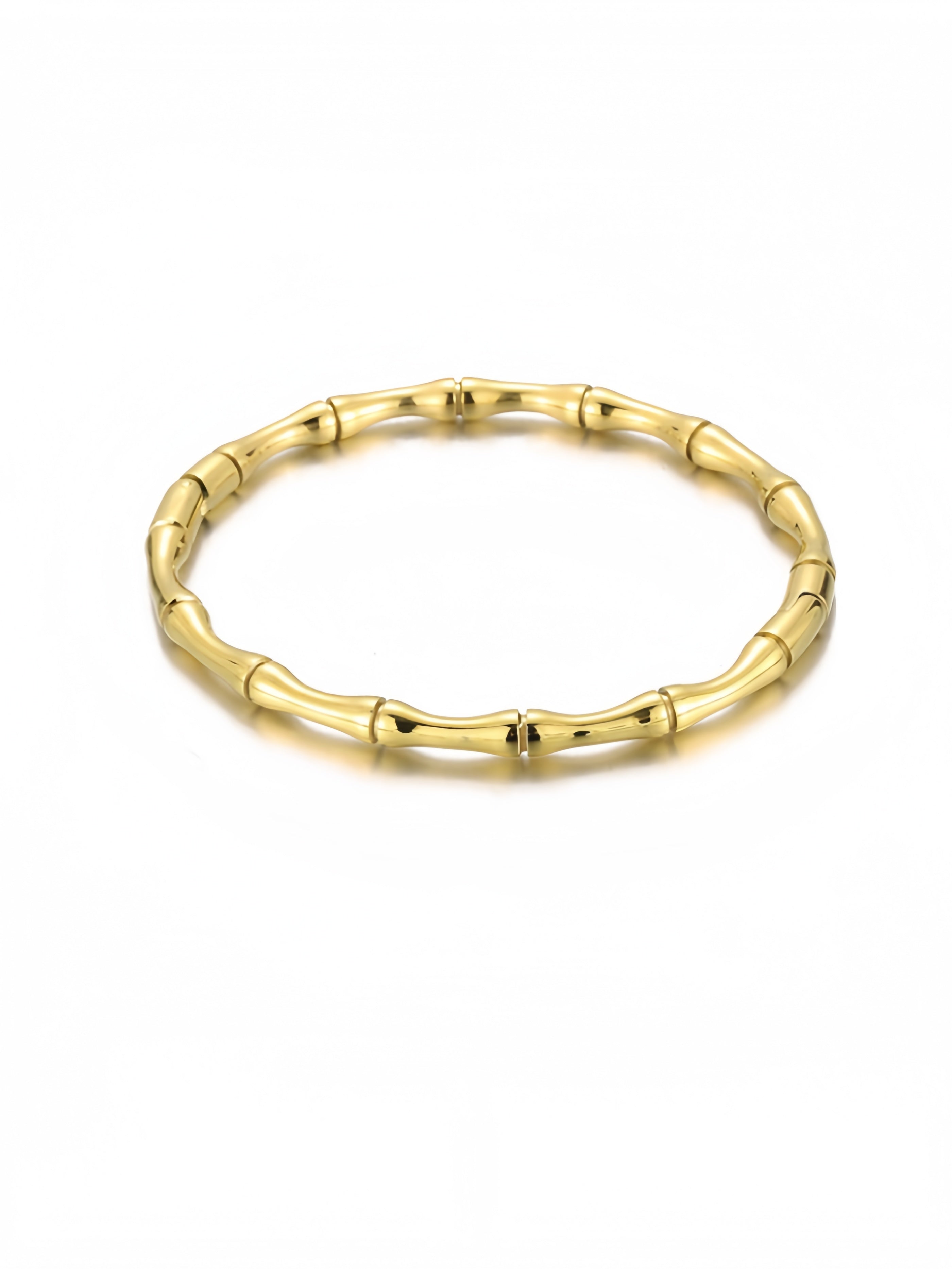 Stainless Steel Bamboo Style Classic Plain Open Clasp Bangle Bracelet SL-011