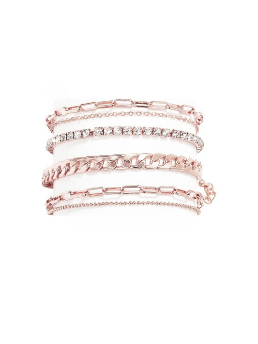 4-6PCS Ankle Bracelets Set for Women Gold Boho Beach Anklet Chain Adjustable Foot Jewelry for Women Extremely Simple Style JL-042