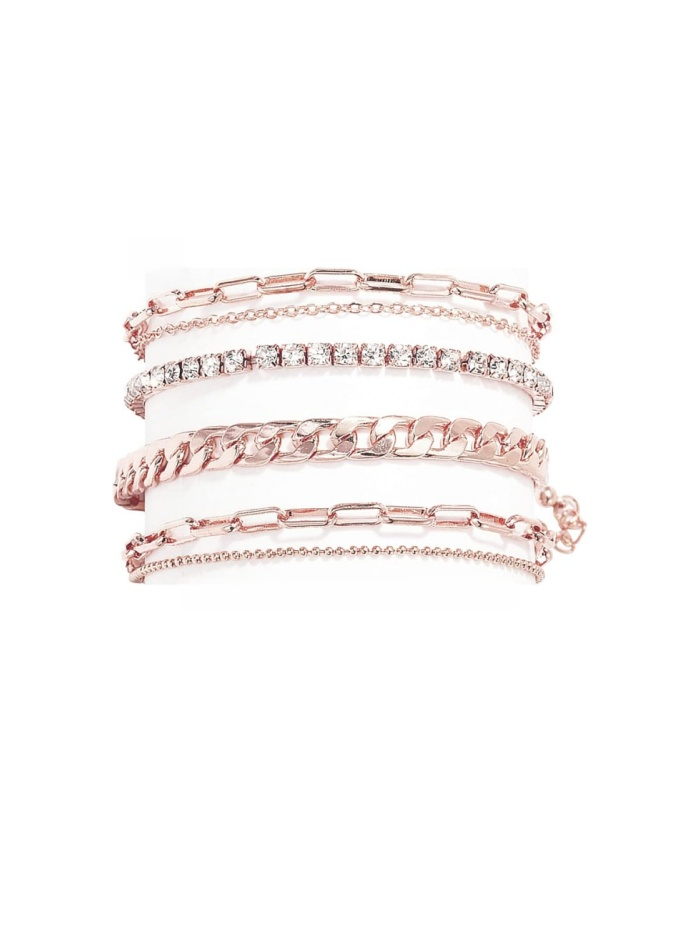 4-6PCS Ankle Bracelets Set for Women Gold Boho Beach Anklet Chain Adjustable Foot Jewelry for Women Extremely Simple Style JL-042