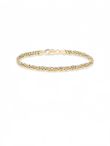 925 Sterling Silver or 18K Gold Plated 4mm Byzantine Link Chain Anklet Ankle Bracelet for Women, Made in Italy JL-044