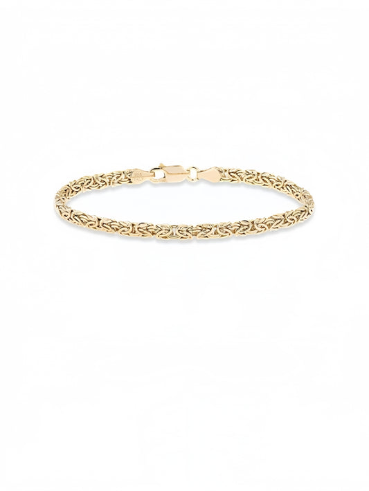 925 Sterling Silver or 18K Gold Plated 4mm Byzantine Link Chain Anklet Ankle Bracelet for Women, Made in Italy JL-044