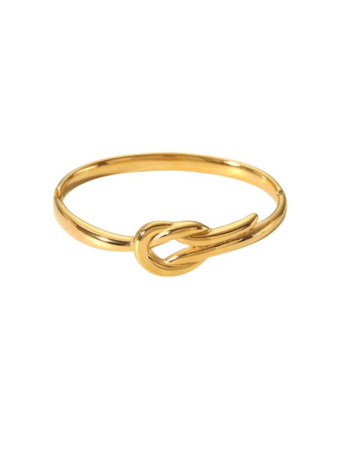 Multi-style gold-toned fashion bracelet set with knot/oval/criss-cross designs, multi-size options, tarnish-resistant metal and stackable function SL-053