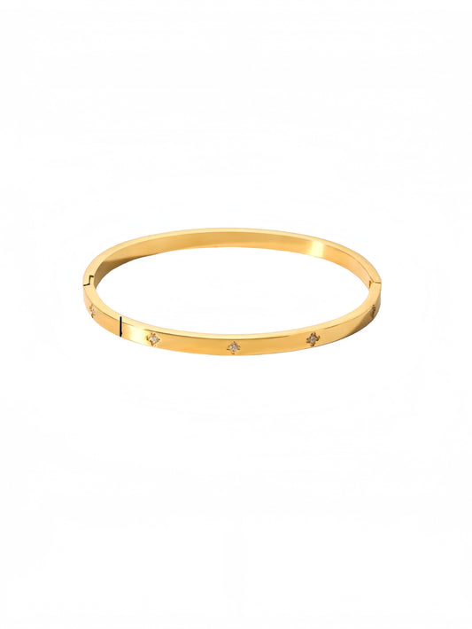 Stainless steel bracelet, electroplated, fashion OL style, geometric circular element, 2025spring new, cross - border export, suitable for daily commute SL-054